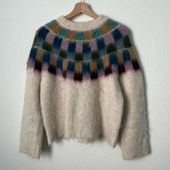 Madewell Brushed Checkerboard Fair Isle Sweater - Picture 3 of 8